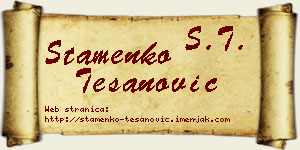 Stamenko Tešanović vizit kartica